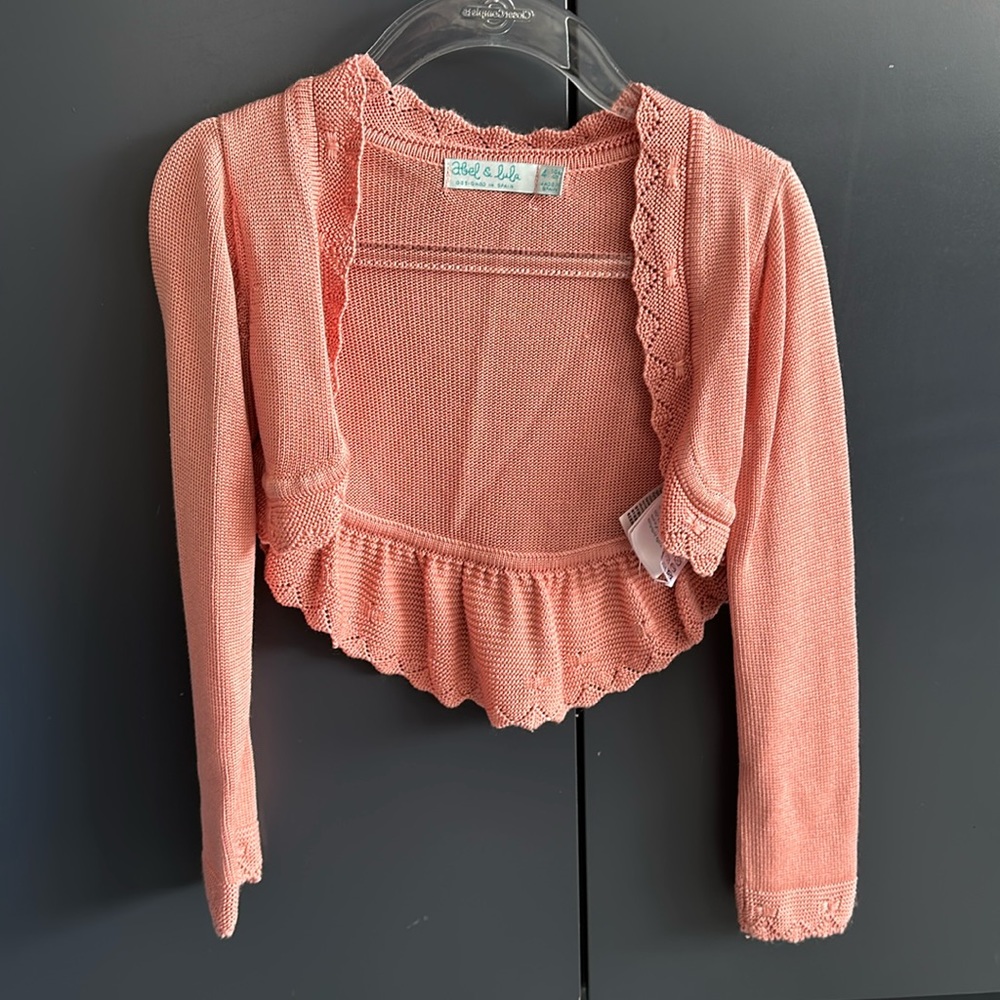 Abel & Lula Girl Cardigan - size 4 in Dark Peach
